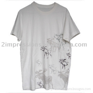 Men's / lady's fashion t-shirt with monkey wash, men's cotton t-shirt, cotton t shirt